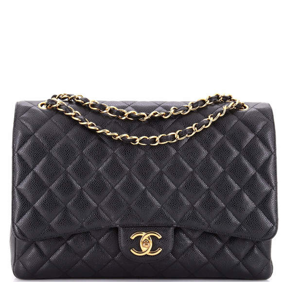 Chanel Maxi Classic Double Flap Bag Quilted Caviar - Picture 1 of 8